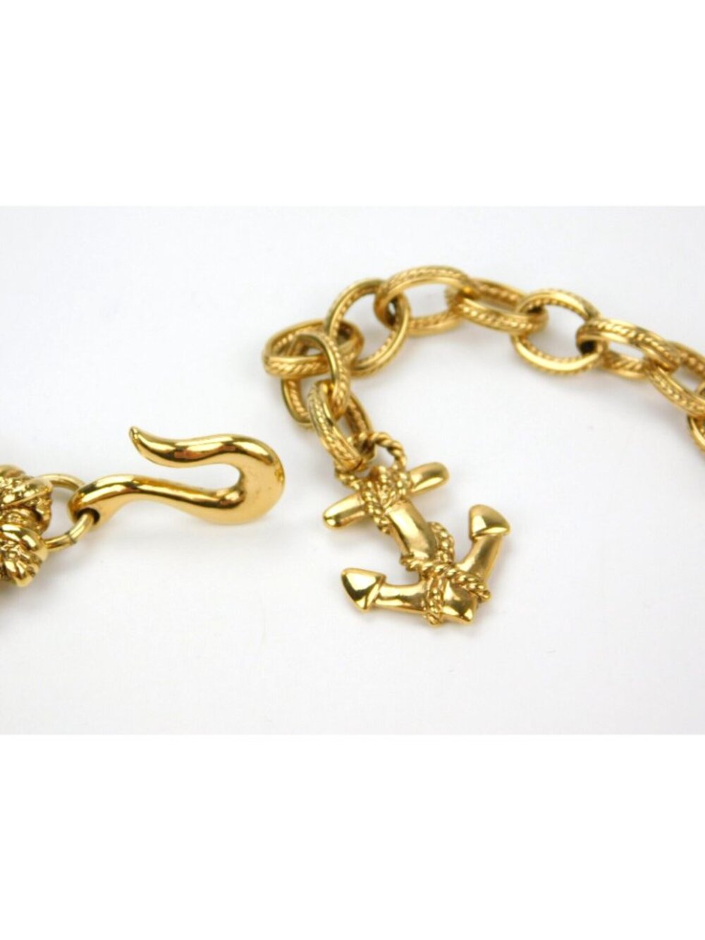 Kenneth Jay Lane KJL Rope Nautical Knot Gold Tone Statement Collar Necklace - Picture 5 of 7